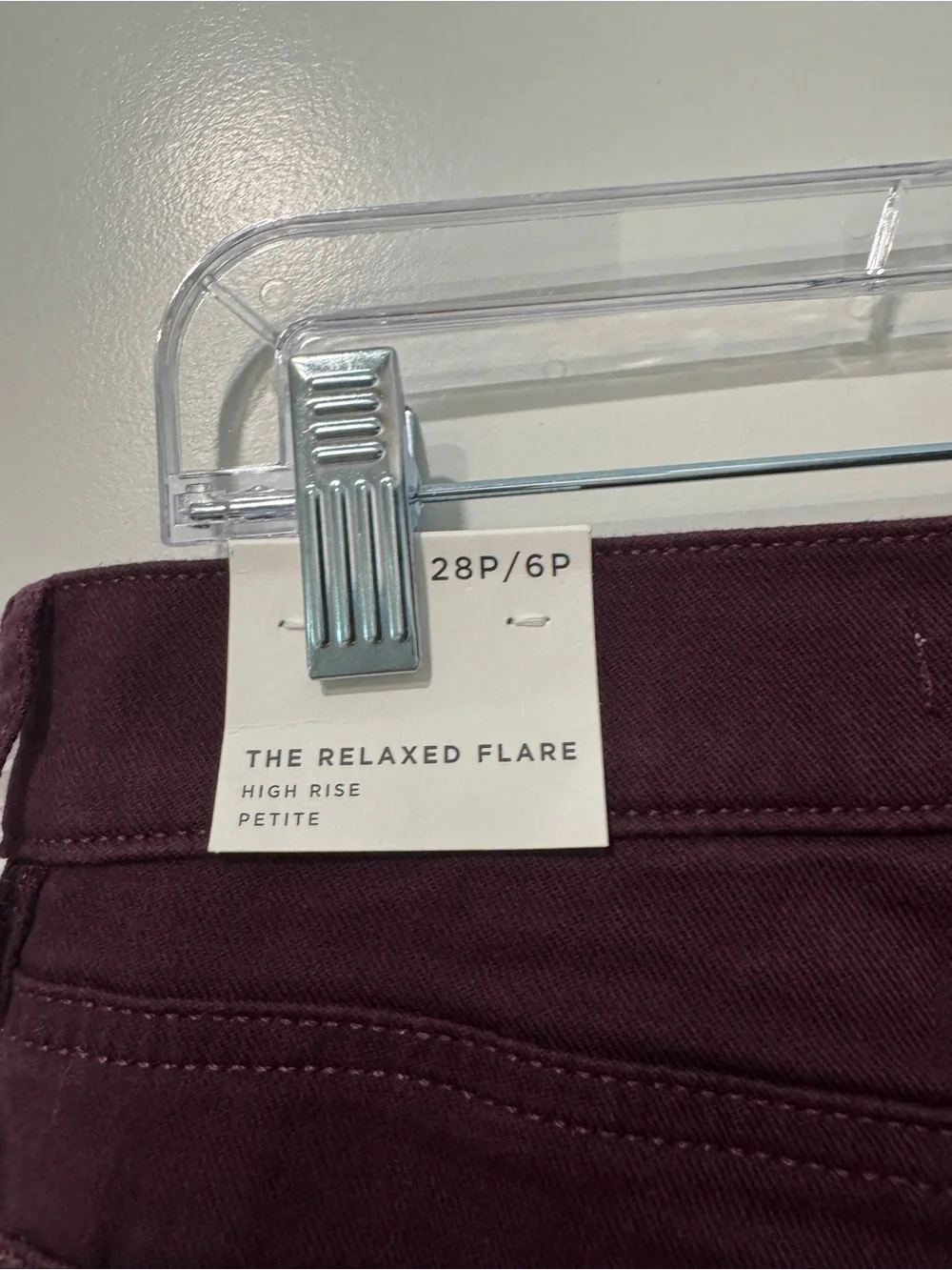 LOFT Petite High Rise Relaxed Flare Jeans - Plum
